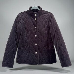 Coach Quilted Jacket Dark Brown Women’s Size Small Classic Chic Winter Warm Cozy